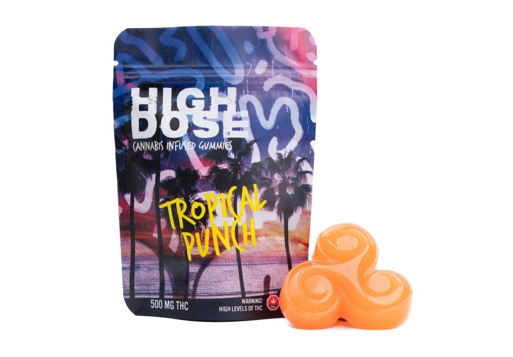 high dose tropical punch cannabis infused gummies