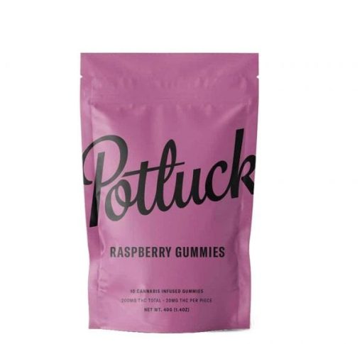 Potluck Gummies- Raspberry- 200mg THC