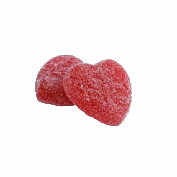 strawberry blast heart thc weed gummies