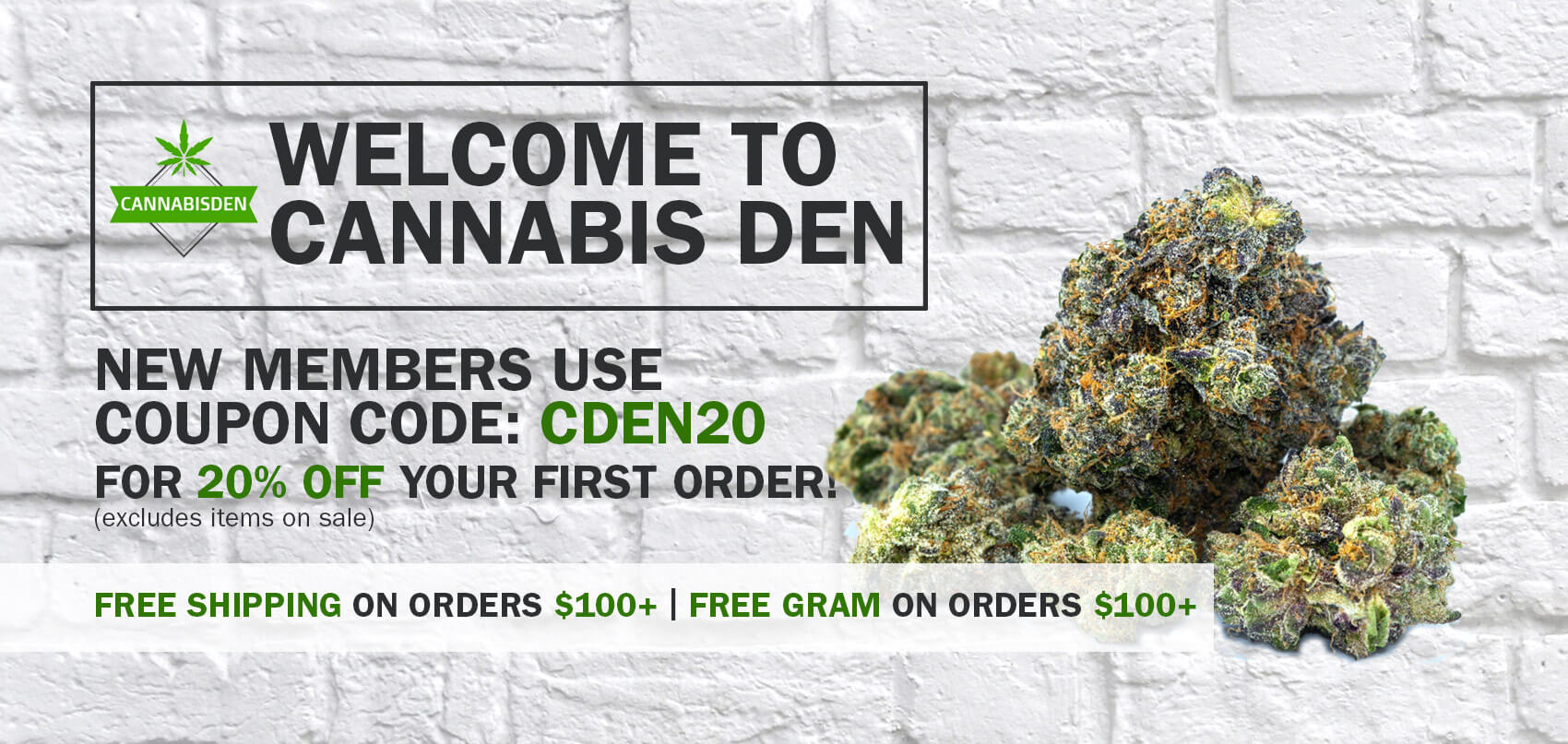 cannabis den homepage banner promo sale
