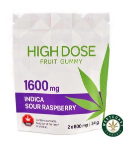 High Dose Edibles - Sour Raspberry Indica