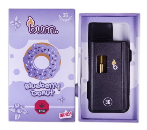 Burn. 3 Gram Disposable Vapes – Blueberry Donut (3 Gram Indica)