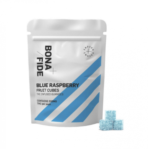 Bonafide – Blue Raspberry Fruit Cubes- 300mg THC (Indica)