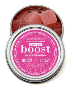 Boost Edibles Gummy - Sour Watermelon (300mg THC- 15 x 20mg)