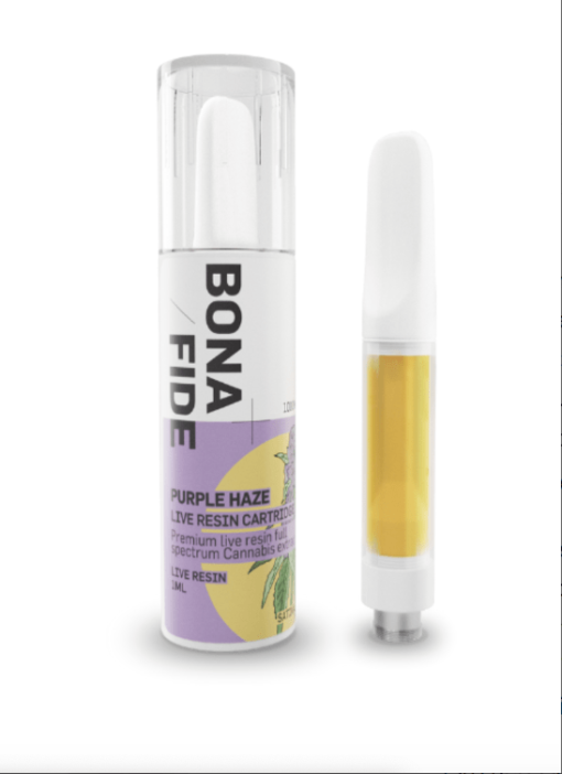 Bonafide – Premium Live Resin Cartridge- 1000mg (Purple Haze)