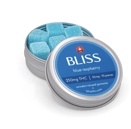 Bliss Blue Raspberry THC Gummies - 250mg THC (10 x 25mg/piece)