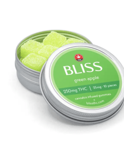 Bliss Green Apple THC Gummies - 250mg THC (10 x 25mg/piece)
