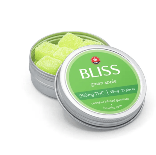 Bliss Green Apple THC Gummies - 250mg THC (10 x 25mg/piece)