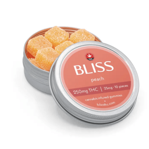 Bliss Peach THC Gummies - 250mg THC (10 x 25mg/piece)