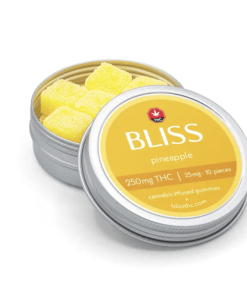 Bliss Pineapple THC Gummies - 250mg THC (10 x 25mg/piece)