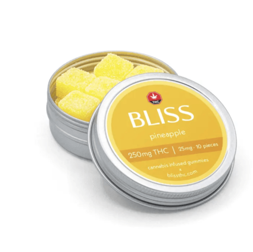 Bliss Pineapple THC Gummies - 250mg THC (10 x 25mg/piece)