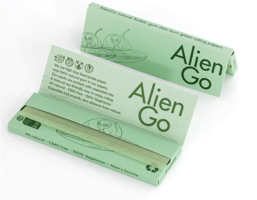 Alien Go Green Rolling Papers - 1 1/4 Size