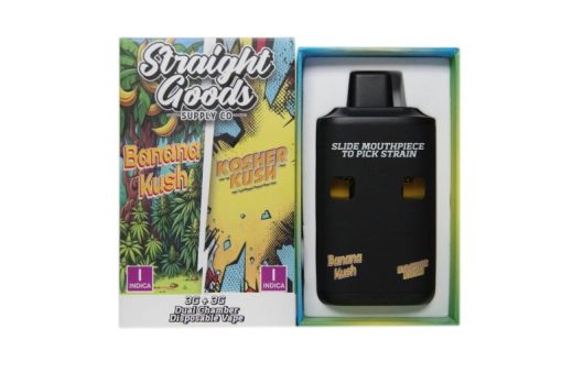 Straight Goods Dual Chamber Vape – Banana Kush + Kosher Kush (3 Grams + 3 Grams)