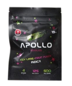 NEW!! Apollo Edibles – Key Lime/Fruit Punch Shooting Stars 500mg THC Indica
