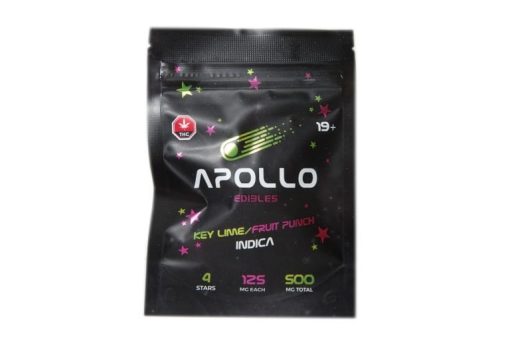 NEW!! Apollo Edibles – Key Lime/Fruit Punch Shooting Stars 500mg THC Indica