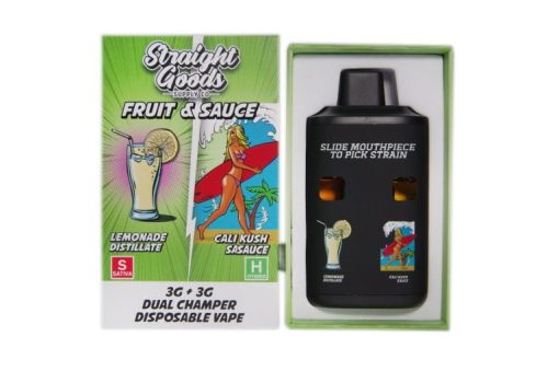 Straight Goods Dual Chamber Vape – Lemonade Distillate + Cali Kush Sauce (3 Grams + 3 Grams)