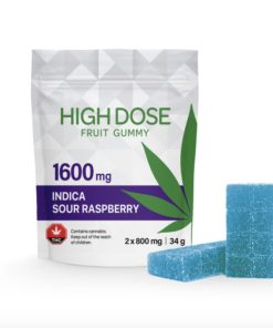 High Dose – EXTREME STRENGTH RASPBERRY FRUIT GUMMIES (1600MG THC)