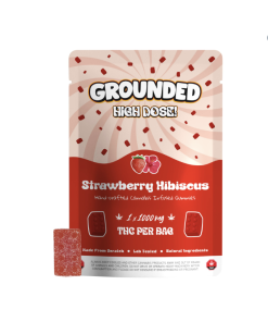 Grounded High Dose Bricks – Strawberry Hibiscus 1000mg Gummy