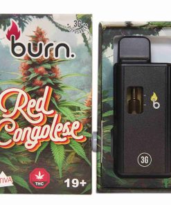 * New Strain * 3 Gram Burn Disposable Vapes – Red Congolese (Sativa) (3 Gram)
