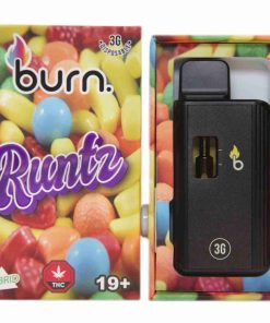 * New Strain * 3 Gram Burn Disposable Vapes – Runtz (Hybrid) (3 Gram)