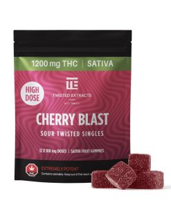 Cherry Blast High Dose Twisted Singles (1200 Mg THC, Sativa)