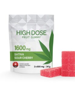 High Dose – EXTREME STRENGTH CHERRY FRUIT GUMMIES (1600MG THC, SATIVA)