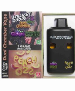 * New * Straight Goods Dual Chamber Vape – Grape Stank + Peach Ozz (3 Grams + 3 Grams)