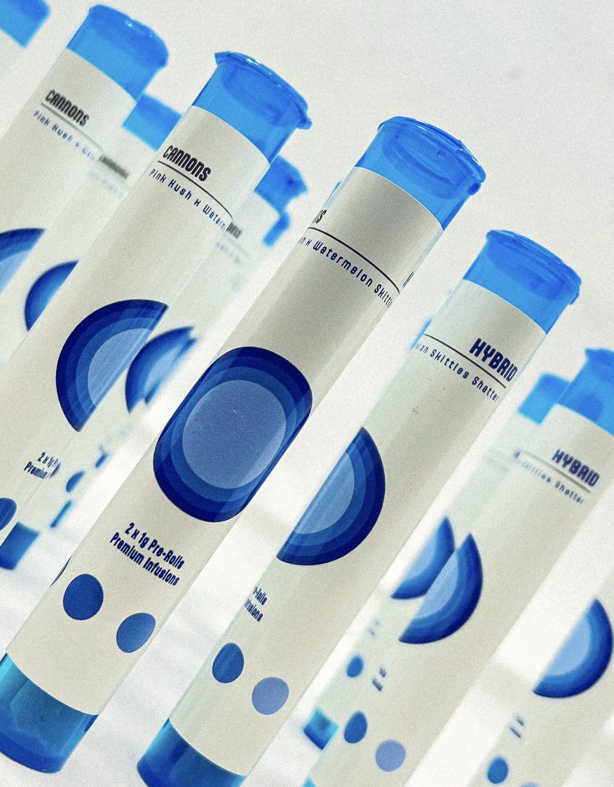 Cannons – Pink Kush x Watermelon Skittlez Shatter Pre-Roll (Hybrid) (2x 1G Pre Rolls)