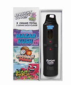 * New * Straight Goods Triple Chamber Vape – Mazar Kush + Sour Patch Kids + Coconut Peach (3 Grams + 3 Grams + 3 Gram)