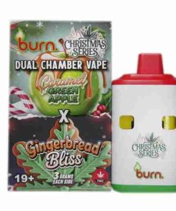*Christmas* 6 Gram Dual Chamber Burn Disposable Vape – Caramel Green Apple + Gingerbread Bliss (3+3 Gram)