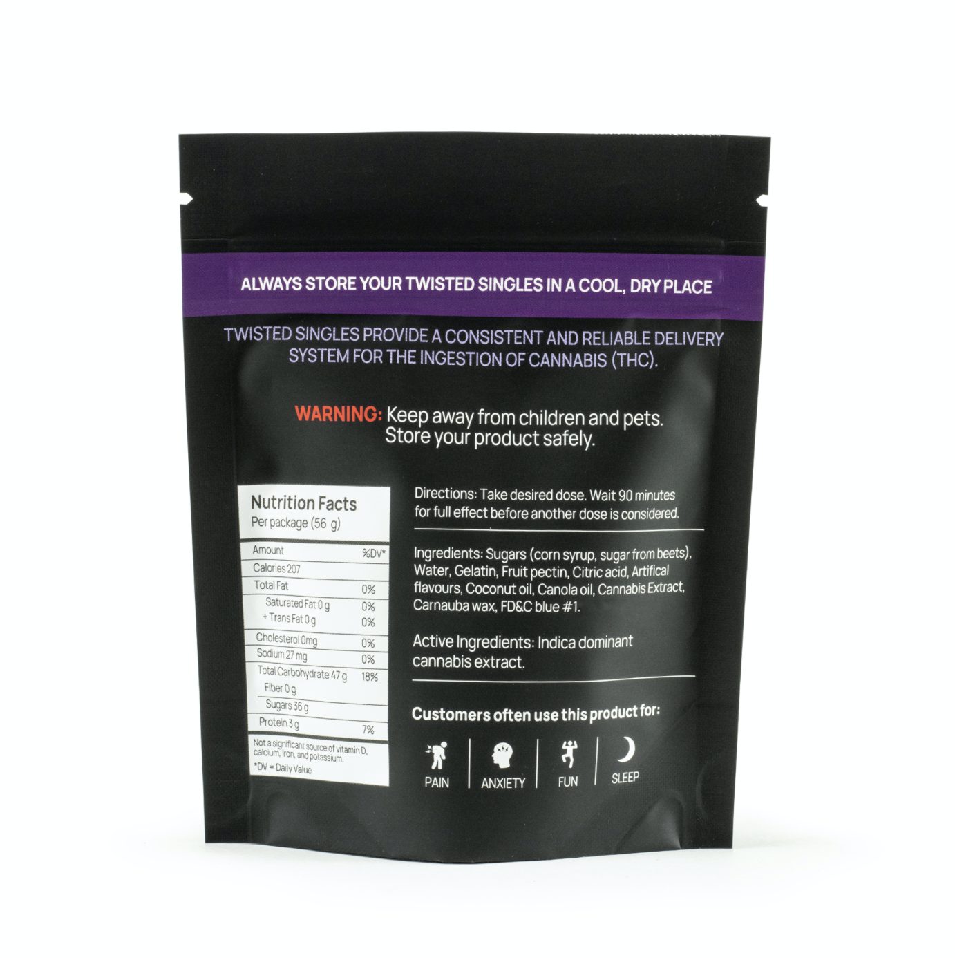 Twisted Extracts – Sour Blue Raspberry Twisted Singles (160 mg THC, Indica) - Image 2