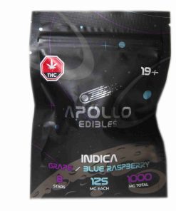 Apollo Edibles – Grape/Blue Raspberry Shooting Stars 1000mg THC Indica