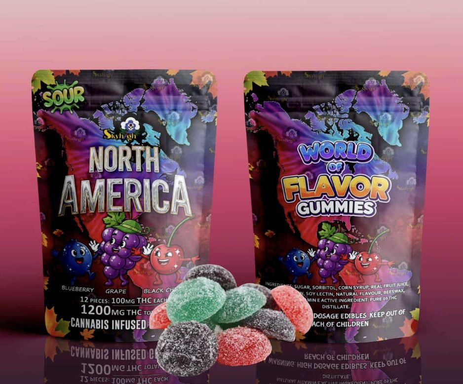 Sky High Edibles – World of Flavor Gummies – North America (1200mg THC)