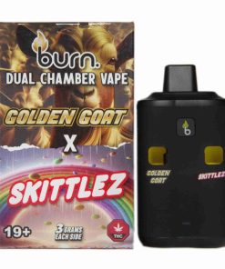 6 Gram Dual Chamber Burn Disposable Vape – Golden Goat + Skittlez (3+3 Gram)