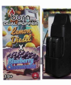 Burn Duel 3 Gram Puffer – Lemon Diesel x Blueberry Cheesecake (3 Grams + 3 Gram)