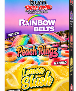 * New * Burn Triple Combo – Rainbow Belts + Peach Ringz + Lemon Slush (3 Gram) - Image 2