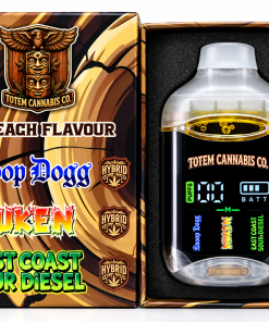 Totem Cannabis Co. Tri Chamber Vape – Snoop Dogg (Indica Dominant Hybrid) + Nuken (Indica Dominant Hybrid) + East Coast Sour Diesel (Sativa Dominant Hybrid) + Fruity Pebbles OG (Hybrid) (3 x 1 Gram)