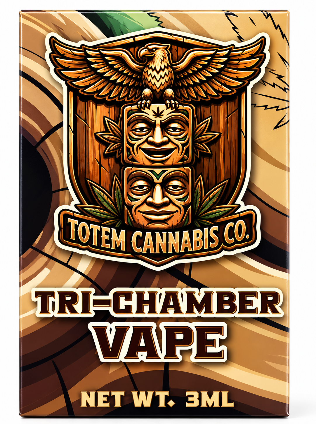 Totem Cannabis Co. Tri Chamber Vape – Snoop Dogg (Indica Dominant Hybrid) + Nuken (Indica Dominant Hybrid) + East Coast Sour Diesel (Sativa Dominant Hybrid) + Fruity Pebbles OG (Hybrid) (3 x 1 Gram) - Image 2
